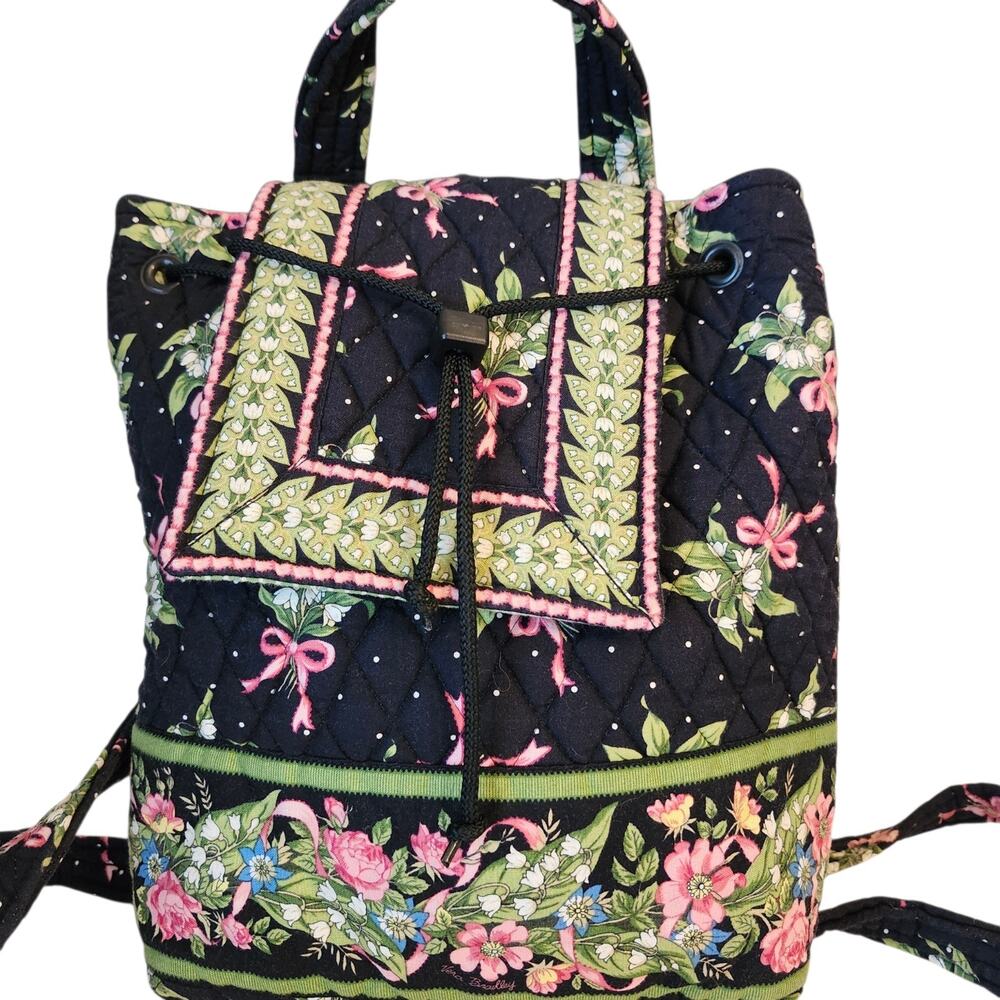 Vtg Vera Bradley Old Style New Hope Backpack Bag Cancer Awareness 2000S Rare Y2K